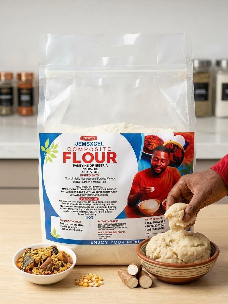 Cassava and Corn flour Swallow, 1Kg
