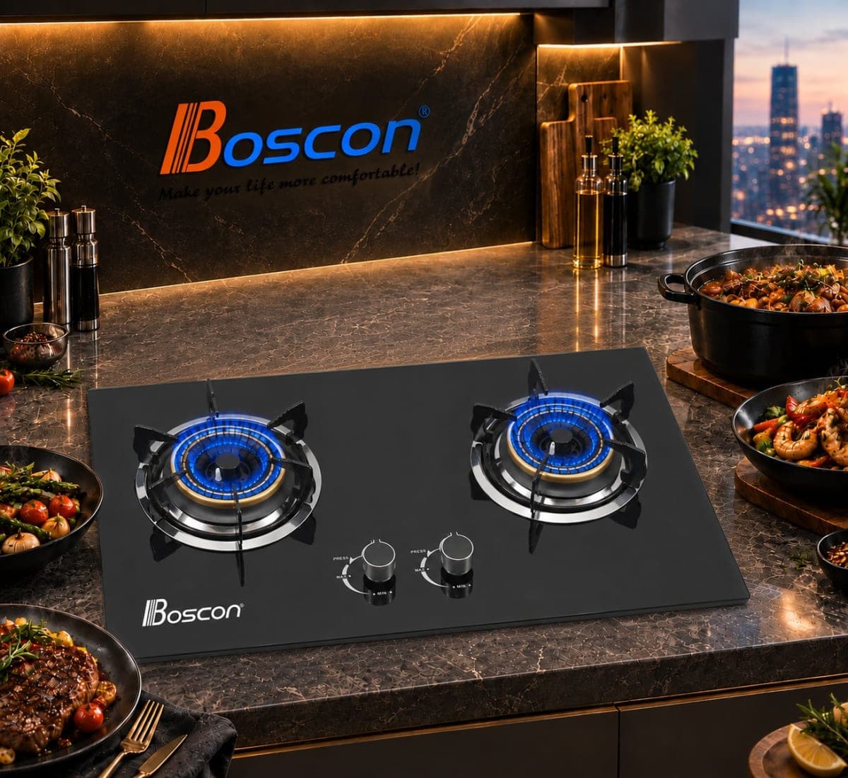 Boscon 2-Burner Built-In Cooker